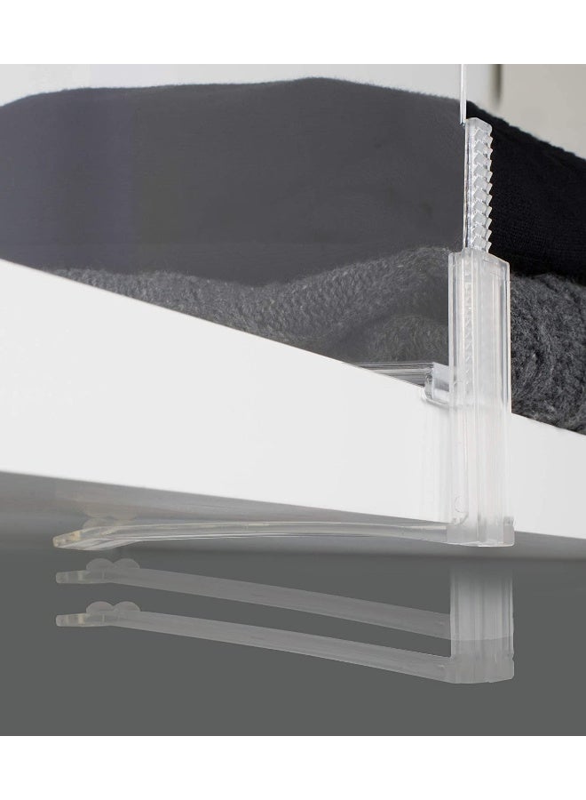 Richards Acrylic Closet Shelf Divider and Separator 6 Pack- Great for Storage and Organization in Bedroom, Bathroom, Kitchen and Office Shelves, Clear (9875300-3) - Image 5